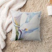 白いオランダカイウユリの枕 クッション (ブランケット)