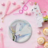 白いオランダカイウユリの紙皿 ペーパープレート (パーティー)