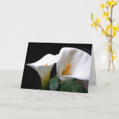白いオランダカイウユリの花の挨拶状 カード (黄色い花)