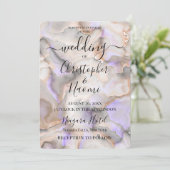 白いオレンジ色の大理石テクスチャを作成する 招待状 (スタンド正面)