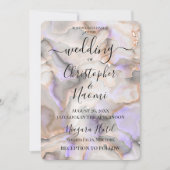 白いオレンジ色の大理石テクスチャを作成する 招待状 (正面)