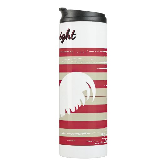 白いオンドリのあるアメリカ国旗 タンブラー (回転右)