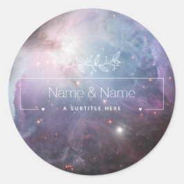 白いオーガニック好意レトロオリオン星雲EDITABLE ラウンドシール