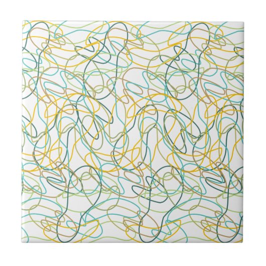 白いオーガニック背景を持つ図形 タイル (正面)