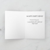 白いオーキッドオンブラック誕生日カード カード (内部)