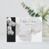 白いオーキッドテーブルシーティングカード 招待状 (スタンド正面)