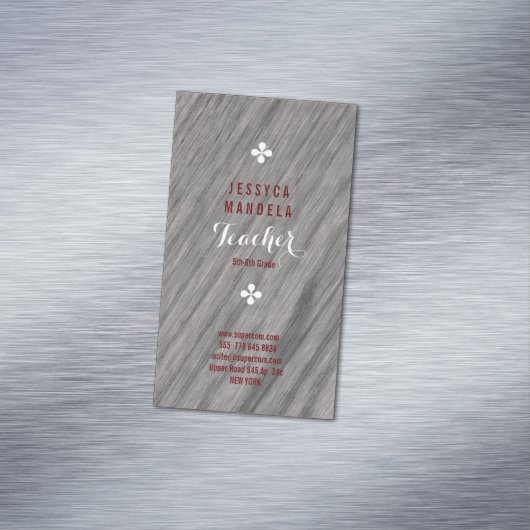 白いオーク材、茶色、白 マグネット名刺 (インサイチュ)