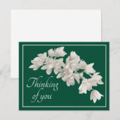 白いオーチッド 緑の背景 あなたのことを想って ポストカード (正面/裏面)