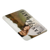 白いオーバーレイ写真の保存結婚日 マグネット (右側)