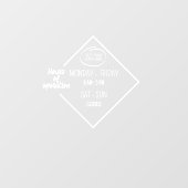 白いオープニングタイムブッシネスのロゴ ウィンドウサイン (シート)