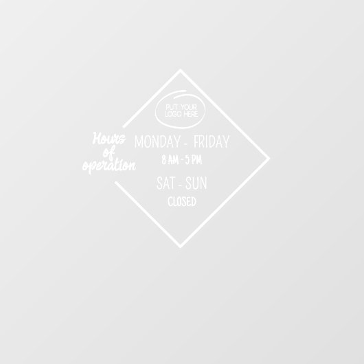 白いオープニングタイムブッシネスのロゴ ウィンドウサイン (シート)