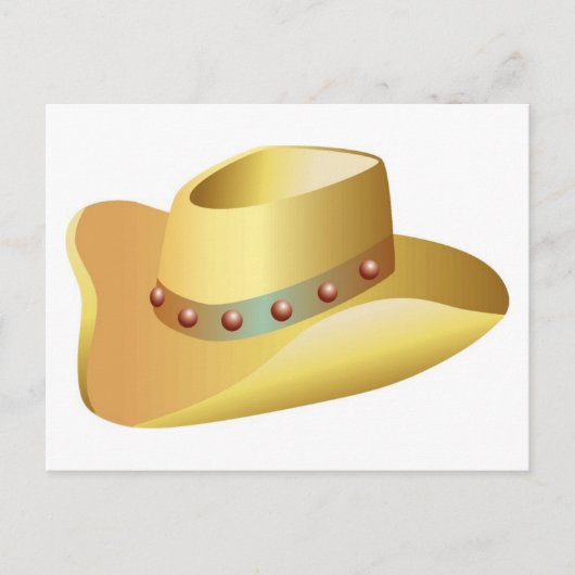 白いカウボーイハット ポストカード (正面)