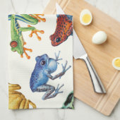 白いカエル キッチンタオル (四つ折り)