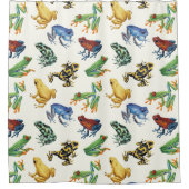 白いカエル シャワーカーテン (正面)