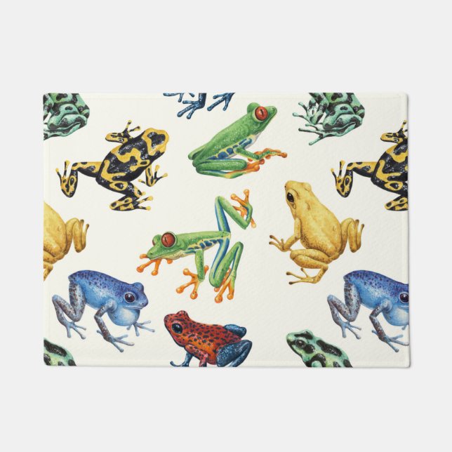 白いカエル ドアマット (正面)