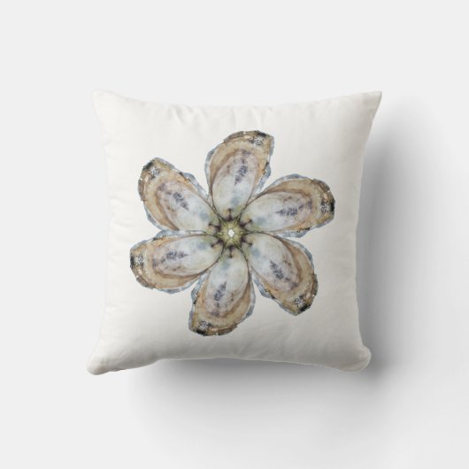 白いカキの花の枕- Aを設計して下さい クッション (裏面)