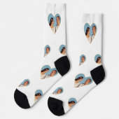 白いカスタムCrew Socksの上の家族の写真 ソックス (左)