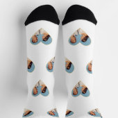 白いカスタムCrew Socksの上の家族の写真 ソックス (上部)