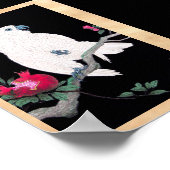 白いカッコいいオウムの熱帯鳥 ポスター (角)