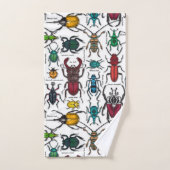 白いカブトムシ バスタオルセット (ハンドタオル)