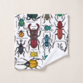 白いカブトムシ バスタオルセット (ウォッシュタオル)