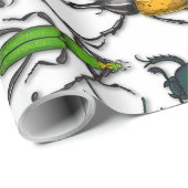 白いカブトムシ ラッピングペーパー (ロールコーナー)