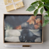 白いカボチャの切り離しに眠る黒猫 薄葉紙 (ギフト)