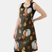 白いカボチャを使った模様 エプロン (インサイチュ)