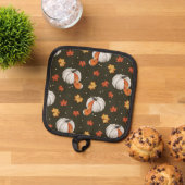 白いカボチャを使った模様 鍋敷き (トップダウン)