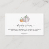 白いカボチャエレガント – ディスプレイシャワー エンクロージャーカード (正面)