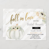 白いカボチャ招待は恋に落ちます 招待状 (正面/裏面)