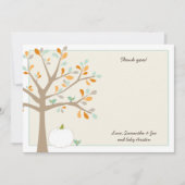 白いカボチャ秋のベビーシャワーはノート感謝していしています ノートカード (正面)