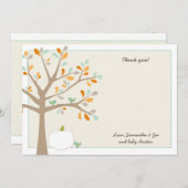 白いカボチャ秋のベビーシャワーはノート感謝していしています ノートカード (正面/裏面)