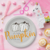 白いカボチャ秋のbabyshowerの紙皿 ペーパープレート (パーティー)