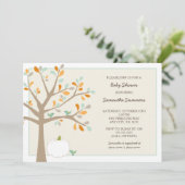 白いカボチャ秋ベビーシャワー招待状 招待状 (スタンド正面)