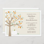 白いカボチャ秋ベビーシャワー招待状 招待状 (正面/裏面)