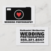 白いカメラの結婚式の写真撮影の名刺 名刺 (正面/裏面)