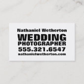 白いカメラの結婚式の写真撮影の名刺 名刺 (裏面)