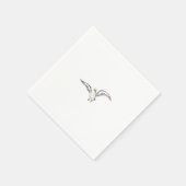 白いカモメの鳥 スタンダードカクテルナプキン (角)