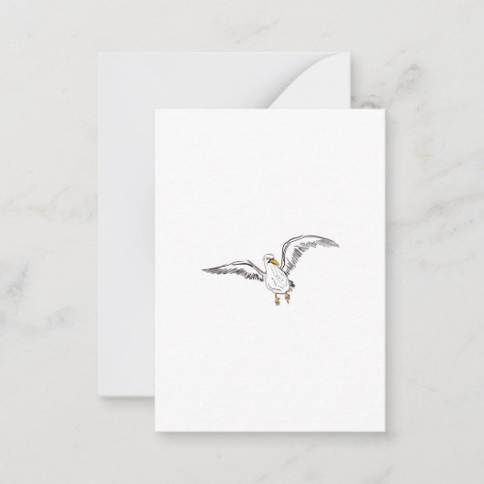 白いカモメの鳥 ノートカード (正面)
