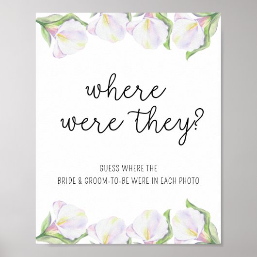 白いカラの花 – どこにあった ポスター (正面)