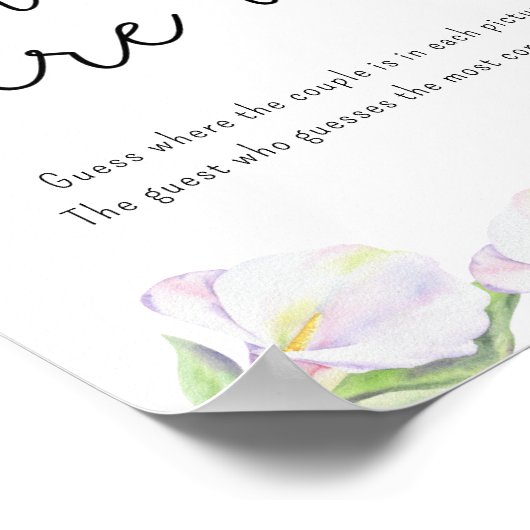 白いカラの花 – 私たちはどこにいた ポスター (角)