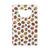 白いカラフルラディバグ クレジットカード栓抜き (裏面)