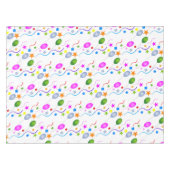 白いカラフル吹き出しと吹き出し テーブルクロス (正面(横))