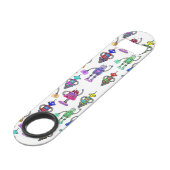 白いカラフル背景に可愛いロボット スピード栓抜き (裏面アングル)