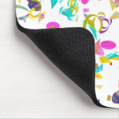 白いカラフル背景に紙吹雪がトスする マウスパッド (コーナー)