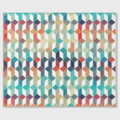 白いカラフル背景の上にキューブのパターン ラッピングペーパー (フラット)