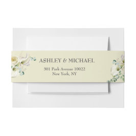 白いカラユリと緑のユーカリ結婚プス 招待状ベリーバンド