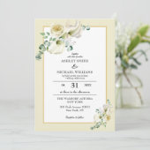 白いカラユリと緑のユーカリ結婚プス 招待状 (スタンド正面)
