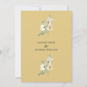 白いカラユリと緑のユーカリ結婚プス 招待状 (裏面)